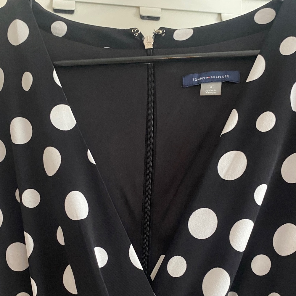 Tommy Hilfiger Black and White Polka Dot Midi Wrap Dress

PTP 17-21

Length 42” - Picture 7 of 9